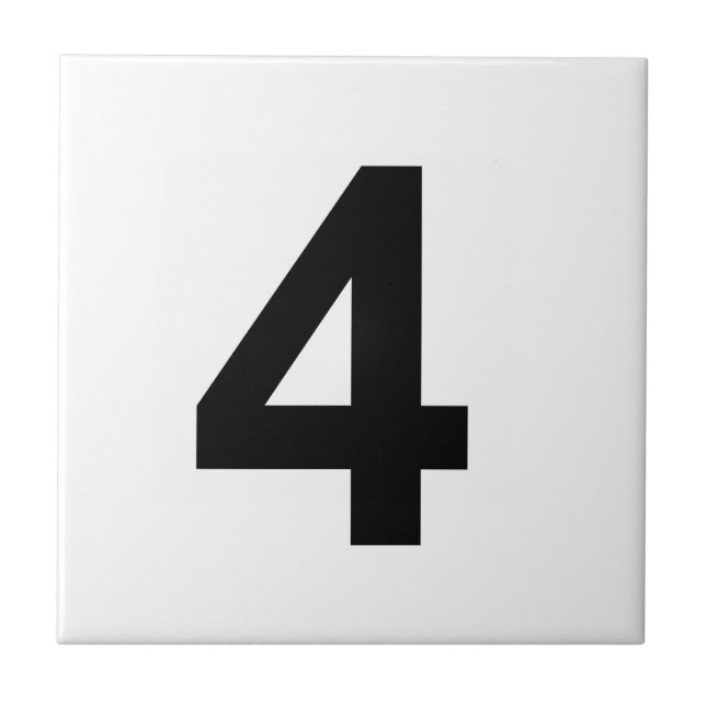 4 - number four ceramic tile (Front)