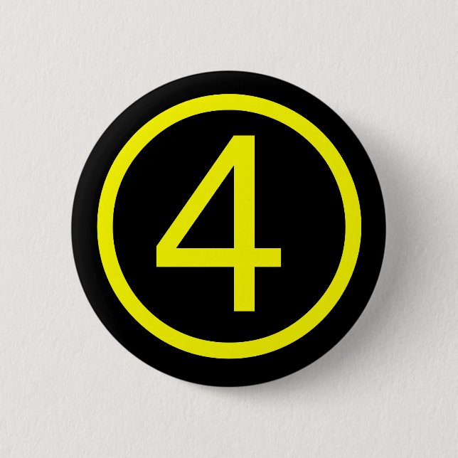 4 - number four pinback button (Front)