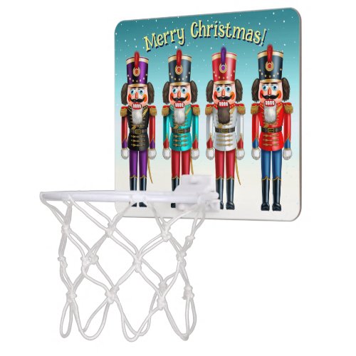 4 Nutcracker Toy Soldiers Mini Basketball Hoop