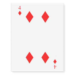 4 of Diamonds Temporary Tattoos