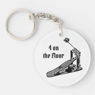 4 on the Floor Kick Drum Bass Pedal Drummer Keych Keychain
