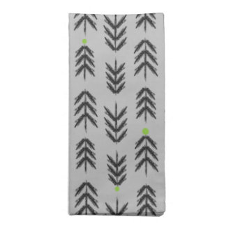 4-Pack Gran Grid Green On Gray Bottom Cloth Napkin