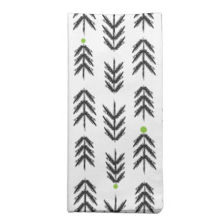 4-pack Gran Grid - Green on white bottom Cloth Napkin