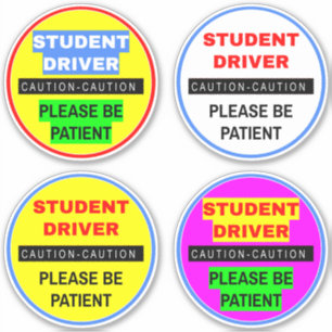 (4-Pack Novice Student Driver Signs) Patience Sticker