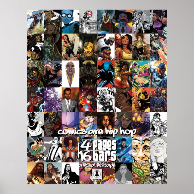 4 Pages 16 Bars: "Comics Are Hip Hop" Poster (Front)