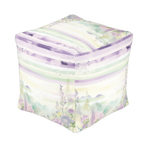 *~*4 Pastel Pattern Ethereal Flowers stripes Pouf