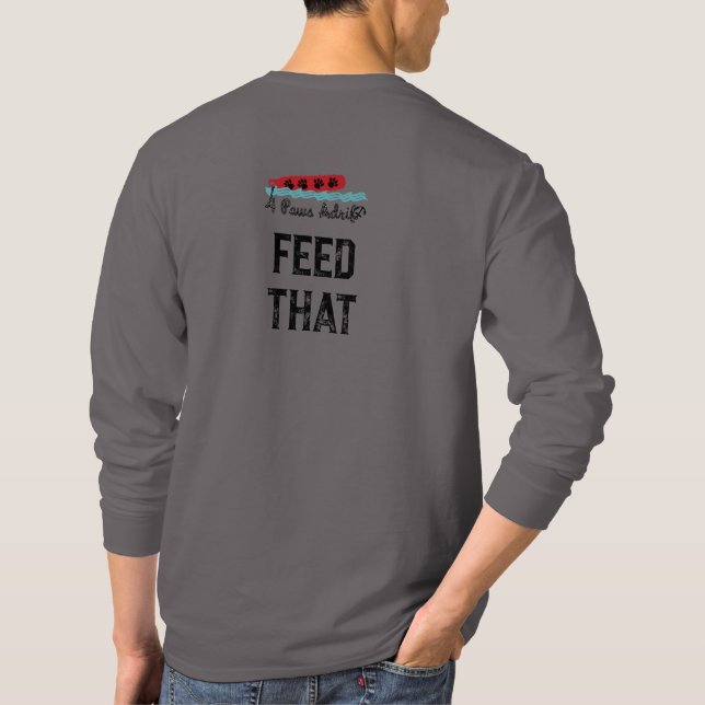 4 Paws Adrift Feed That Long Sleeve Mens T-Shirt  (Back)