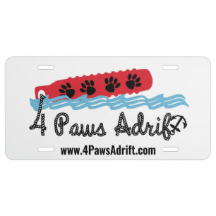 4 Paws Adrift License Plate