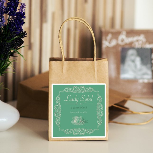 4 pcs Vintage custom green tea Sticker (Creator Uploaded)