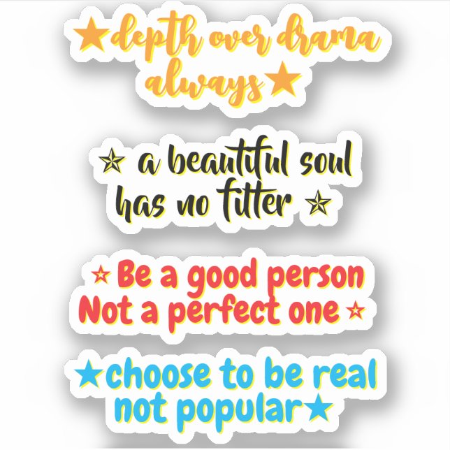 4 Personality Quotes | Motivational Inspirational Sticker (Front)