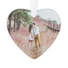4 Photo 1st Christmas Engaged Faux Marble Heart