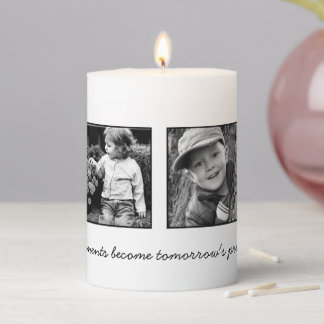 4-Photo and Personalized Message Pillar Candle