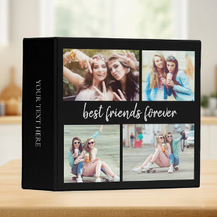 4 Photo Best Friends Forever Black 3 Ring Binder