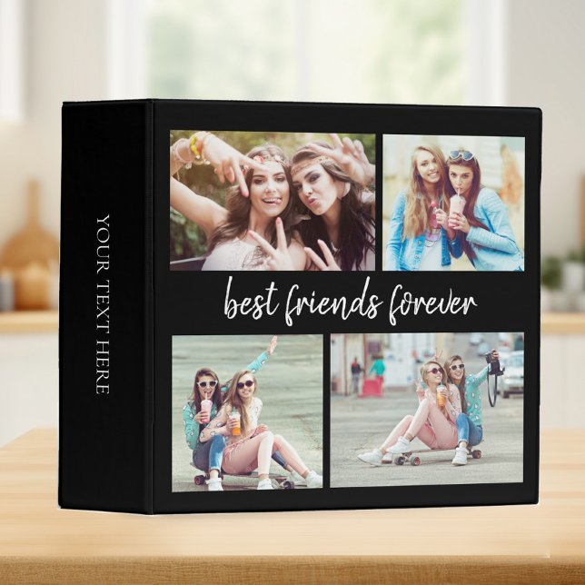 4 Photo Best Friends Forever Black 3 Ring Binder ("Best friends forever" photo notebook)