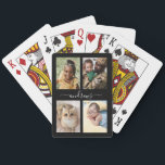 4 photo Black And White Personalized  Poker Cards<br><div class="desc">You can Customize it.</div>