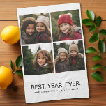 4 Photo Black White Minimalist - Best Year Ever Kitchen Towel<br><div class="desc">Use your favorite photo or pictures to make a fun keepsake to share with friends.</div>