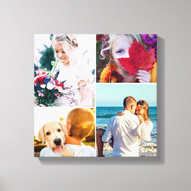 4 Photo Canvas Rounded White Template (Front)