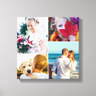 4 Photo Canvas Rounded White Template Print