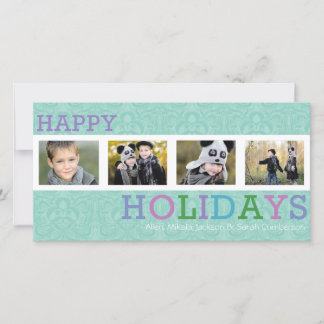 4 Photo Chic Pastel Christmas Photo Card