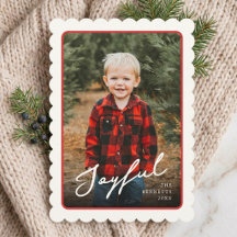 4 Photo Classic Scallop Frame Joyful Christmas