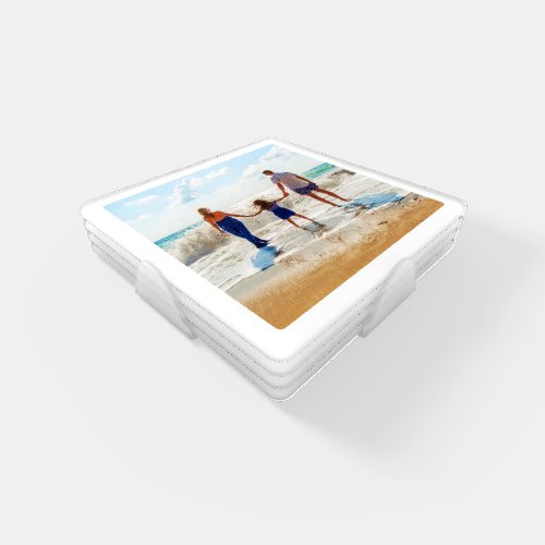 4 Photo Coaster Set Template Square White Frame