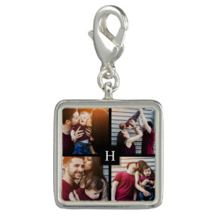 4-Photo Collage and Monogram Charm