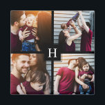 4-Photo Collage and Monogram Magnet<br><div class="desc">Beautiful personalized photo design perfect for mother's day,  as a wedding or anniversary gift,  graduation gift,  etc.</div>