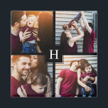 4-Photo Collage and Monogram Magnet<br><div class="desc">Beautiful personalized photo design perfect for mother's day,  as a wedding or anniversary gift,  graduation gift,  etc.</div>
