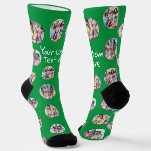4 Photo Collage and Text Custom Personalized Socks