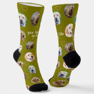 4 Photo collage and text template custom made Socks