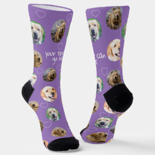 4 Photo collage and text template custom made Socks