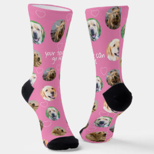 4 Photo collage and text template custom made Socks