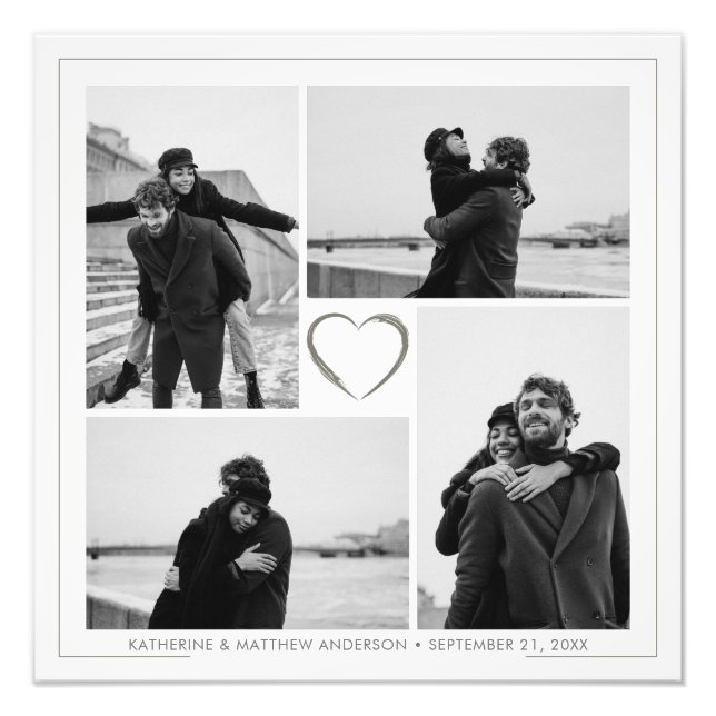 4 Photo Collage Anniversary Photo Enlargement Print (Front)