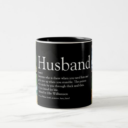 4 Photo Collage Best Ever Husband Definition Two-Tone Coffee Mug | Zazzle