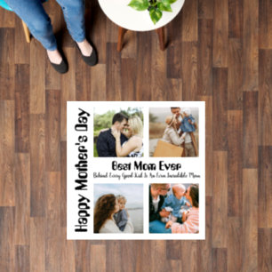 4 Photo Collage Best Mom Ever Floor Decals