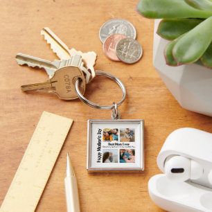 4 Photo Collage Best Mom Ever Keychain