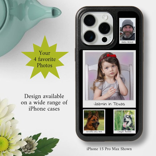 4 photo Collage Black iPhone 15 Pro Max Case (Creator Uploaded)