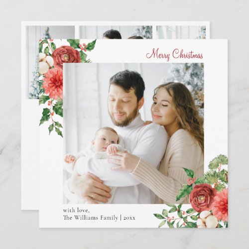 4 Photo Collage Christmas Holiday Card