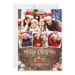 4 Photo Collage Christmas Truck Rustic Wood Floral Holiday Card 4 Photo Collage Christmas Truck Rustic Wood Floral Holiday Card