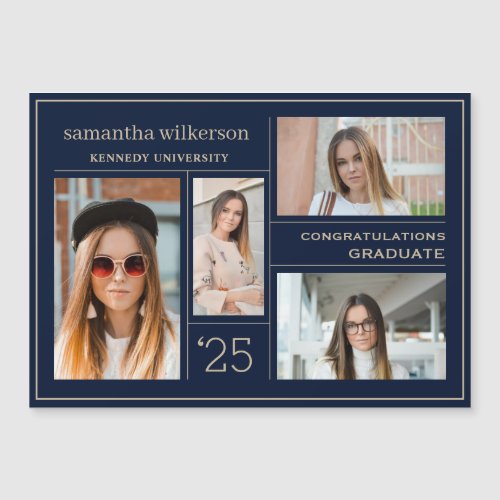 4 Photo Collage Congrats Graduate Magnetic Card