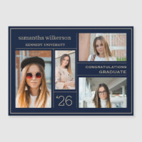 4 Photo Collage Congrats Graduate Magnetic Card
