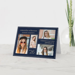4 Photo Collage Congratulations Graduate Note Card