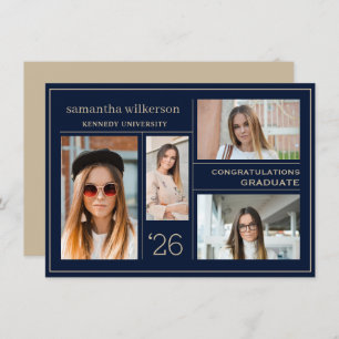 4 Photo Collage Congratulations Graduate Note Card