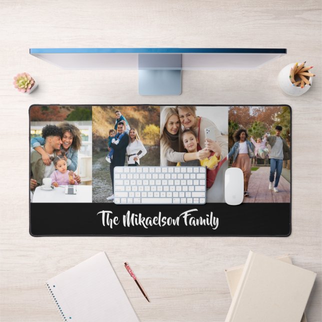 4 Photo Collage Custom Gift Desk Mat (Office 1)