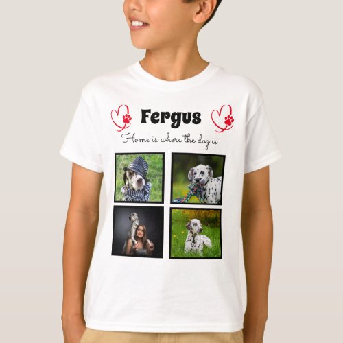  4 photo collage _ customized memory for boys T_Shirt