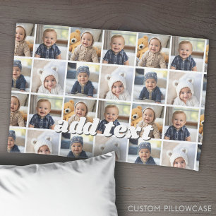 4 Photo Collage Duplicated All Over Can Edit Color Pillow Case