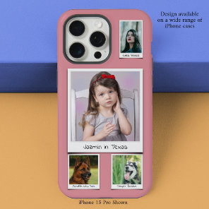 4 photo Collage Dusty Pink iPhone 15 Pro Max Case