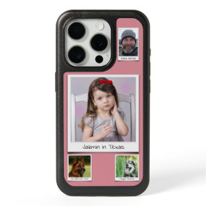 4 photo Collage Dusty Pink iPhone 15 Pro Case