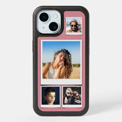 4 Photo Collage Dusty Pink Otterbox iPhone 15 Case