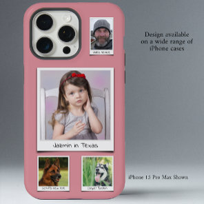 4 photo Collage Dusty Pink Slim iPhone 15 Pro Max Case